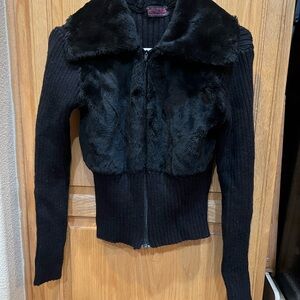 Black Faux Fur Women's Jacket